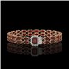 14.45 ctw Garnet & Diamond Bracelet 14K Rose Gold - REF-236W4H