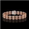 Image 3 : 16.5 ctw Morganite & Diamond Bracelet 14K Rose Gold - REF-263W6H