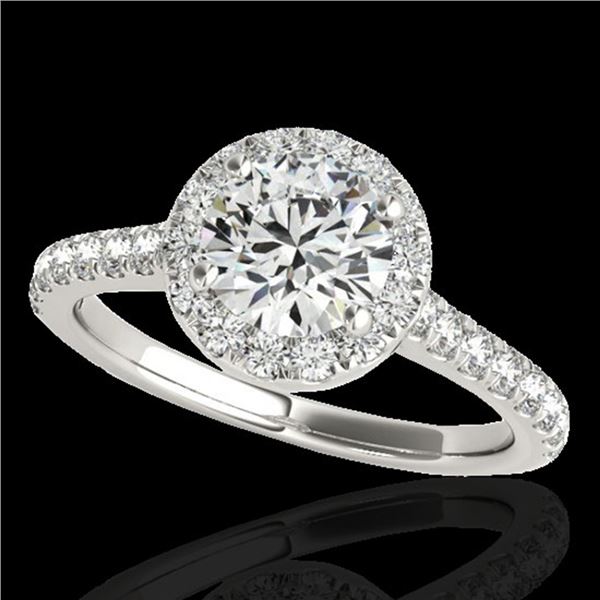 1.70 ctw Certified Diamond Solitaire Halo Ring 10k White Gold - REF-257R8K