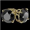 Image 3 : 4.19 ctw Fancy Black Diamond Solitaire Stud Earrings 10k Yellow Gold - REF-68X8A