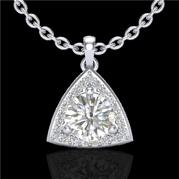 1.50 ctw Micro Pave VS/SI Diamond Certified Necklace 18k White Gold - REF-385K8Y