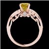Image 2 : 1.5 ctw Certified SI Intense Yellow Diamond Antique Ring 10k Rose Gold - REF-245M5G