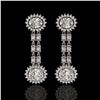 Image 1 : 7.47 ctw Rare Oval Diamond Earrings 18K White Gold - REF-1286G8W