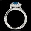 Image 2 : 2.01 ctw SI Certified Fancy Blue Diamond Halo Ring 10k White Gold - REF-156W8H