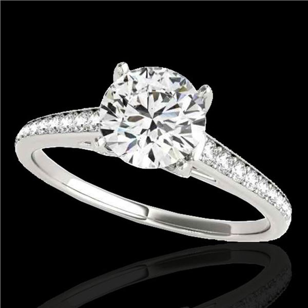 1.5 ctw Certified Diamond Solitaire Ring 10k White Gold - REF-190A9N