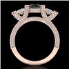 Image 3 : 2.3 ctw Fancy Black Diamond Micro Pave 3 Stone Ring 18k Rose Gold - REF-200W2H