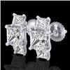 Image 1 : 3.08 ctw Princess VS/SI Diamond Art Deco Stud Earrings 18k White Gold - REF-630Y2X
