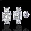Image 2 : 3.08 ctw Princess VS/SI Diamond Art Deco Stud Earrings 18k White Gold - REF-630Y2X