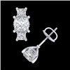 Image 3 : 3.08 ctw Princess VS/SI Diamond Art Deco Stud Earrings 18k White Gold - REF-630Y2X