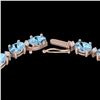 Image 1 : 24 ctw Aquamarine & VS/SI Diamond Eternity Necklace 10k Rose Gold - REF-243F5M