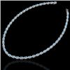 Image 2 : 24 ctw Aquamarine & VS/SI Diamond Eternity Necklace 10k Rose Gold - REF-243F5M