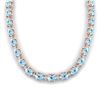 Image 3 : 24 ctw Aquamarine & VS/SI Diamond Eternity Necklace 10k Rose Gold - REF-243F5M