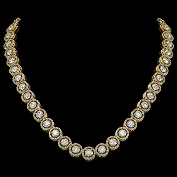 30.78 ctw Diamond Micro Pave Necklace 18K Yellow Gold - REF-3575G2W