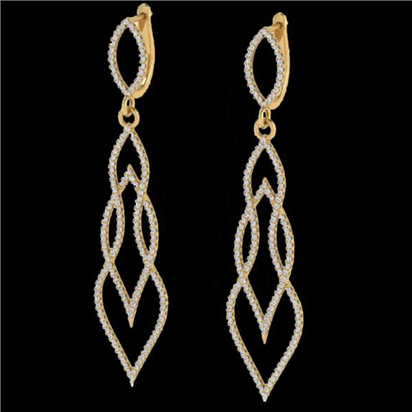 1.90 ctw Micro Pave VS/SI Diamond Certified Earrings 14k Yellow Gold - REF-143X5A