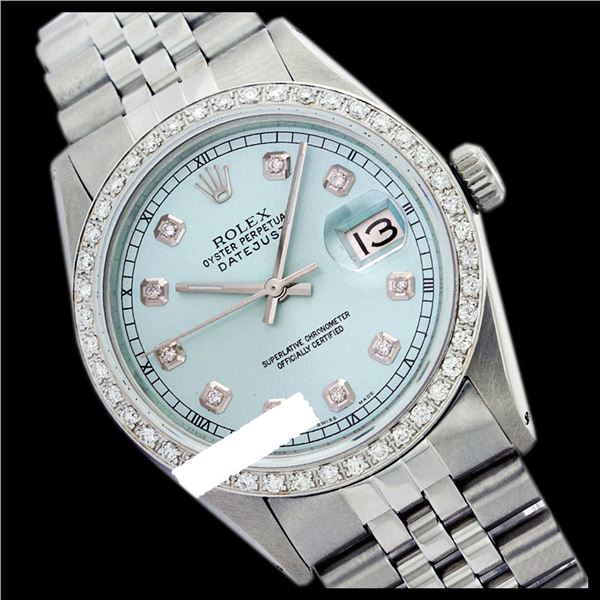 Rolex Ladies Stainless Steel, Diamond Dial & Diamond Bezel, Sapphire Crystal