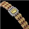 Image 2 : 20.93 ctw Citrine & Diamond Bracelet 14K Rose Gold - REF-318F2M
