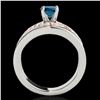 Image 2 : 1.55 ctw SI Certified Blue Diamond Solitaire Ring 10k 2Tone Gold - REF-170G5W