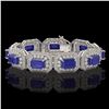 Image 1 : 61.92 ctw Sapphire & Diamond Victorian Bracelet 14K White Gold - REF-1288R4K