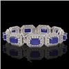 Image 2 : 61.92 ctw Sapphire & Diamond Victorian Bracelet 14K White Gold - REF-1288R4K