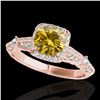 Image 1 : 1.36 ctw Certified SI/I Fancy Intense Yellow Diamond Ring 10k Rose Gold - REF-204K5Y