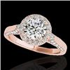 Image 1 : 1.5 ctw Certified Diamond Solitaire Halo Ring 10k Rose Gold - REF-204R5K