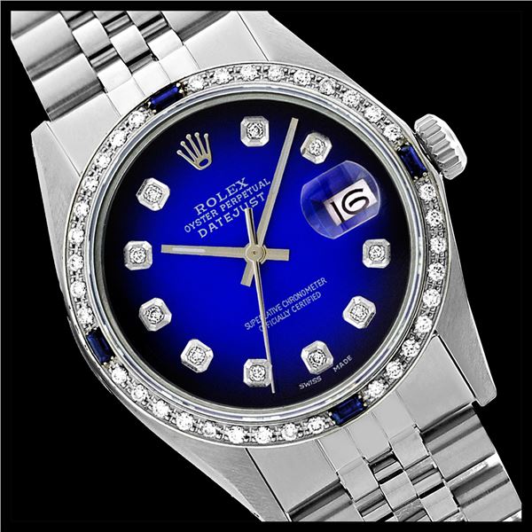 Rolex Ladies Stainless Steel, Diam Dial & Diam/Sapphire Bezel, Sapphire Crystal