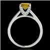 Image 2 : 1.5 ctw Certified SI/I Fancy Intense Yellow Diamond Ring 10k White Gold - REF-190A9N