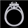 Image 3 : 2.8 ctw Fancy Black Diamond Engagment Art Deco Ring 18k White Gold - REF-236F4M