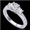 Image 1 : 1.41 ctw VS/SI Diamond Solitaire Art Deco 3 Stone Ring 18k White Gold - REF-263R6K
