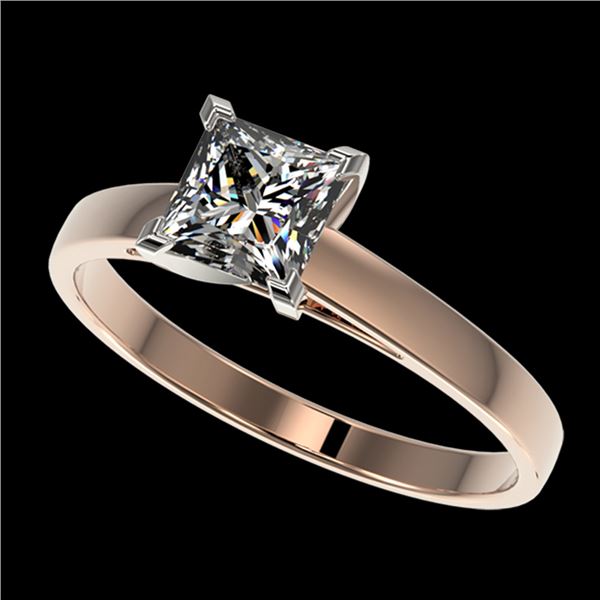 1 ctw VS/SI Quality Princess Diamond Engagment Ring 10k Rose Gold - REF-243H2R