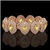 Image 2 : 46.44 ctw Canary Citrine & Diamond Victorian Bracelet 14K Rose Gold - REF-1328A2N