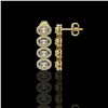 Image 2 : 3.84 ctw Oval Cut Diamond Micro Pave Earrings 18K Yellow Gold - REF-334F6M