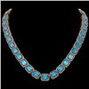 Image 1 : 79.01 ctw Swiss Topaz & Diamond Micro Pave Halo Necklace 10k Rose Gold - REF-836G4W