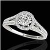 Image 1 : 1.3 ctw Certified Diamond Solitaire Halo Ring 10k White Gold - REF-177W3H