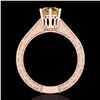 Image 3 : 1 ctw Intense Fancy Yellow Diamond Art Deco Ring 18k Rose Gold - REF-236X4A