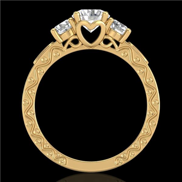 1.41 ctw VS/SI Diamond Solitaire Art Deco 3 Stone Ring 18k Yellow Gold - REF-263A6N