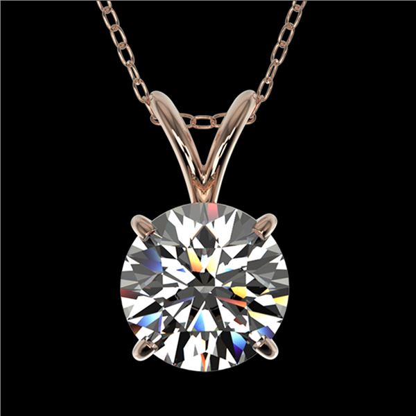 1.25 ctw Certified Quality Diamond Necklace 10k Rose Gold - REF-188H2R