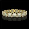 Image 1 : 24.37 ctw Opal & Diamond Micro Pave Halo Bracelet 10k Yellow Gold - REF-372Y8X