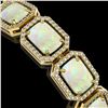 Image 3 : 24.37 ctw Opal & Diamond Micro Pave Halo Bracelet 10k Yellow Gold - REF-372Y8X
