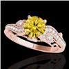 Image 1 : 1.25 ctw Certified SI Intense Yellow Diamond Antique Ring 10k Rose Gold - REF-184N3F