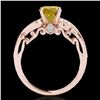 Image 2 : 1.25 ctw Certified SI Intense Yellow Diamond Antique Ring 10k Rose Gold - REF-184N3F