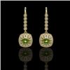 Image 1 : 4.5 ctw Tourmaline & Diamond Victorian Earrings 14K Yellow Gold - REF-172K8Y