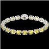 Image 2 : 19.25 ctw Citrine & VS/SI Diamond Micro Pave Bracelet 14k White Gold - REF-109W3H
