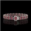 Image 1 : 19.07 ctw Ruby & Diamond Bracelet 14K White Gold - REF-236F4M