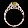 Image 2 : 1.35 ctw Certified SI/I Fancy Intense Yellow Diamond Ring 10k Rose Gold - REF-177A3N
