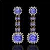 Image 1 : 20.06 ctw Tanzanite & Diamond Earrings 14K Yellow Gold - REF-469M6G