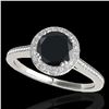Image 1 : 2.03 ctw Certified VS Black Diamond Solitaire Halo Ring 10k White Gold - REF-75G8W