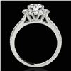 Image 2 : 2.01 ctw Certified Diamond Solitaire Halo Ring 10k White Gold - REF-225Y2X