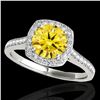 Image 1 : 1.65 ctw Certified SI/I Fancy Intense Yellow Diamond Ring 10k White Gold - REF-230N5F