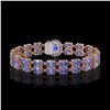 Image 3 : 16.37 ctw Tanzanite & Diamond Bracelet 14K Rose Gold - REF-263G6W